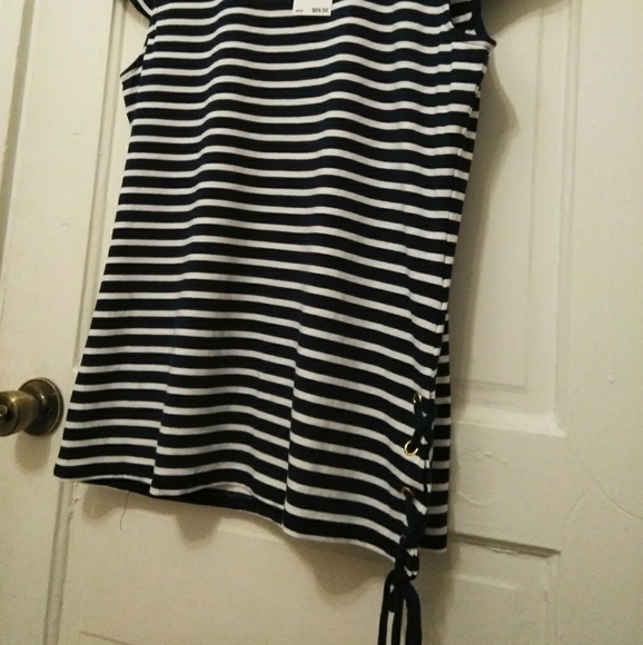 Michael Kors Blue and White Striped shirt NWT - Picture 3 of 6
